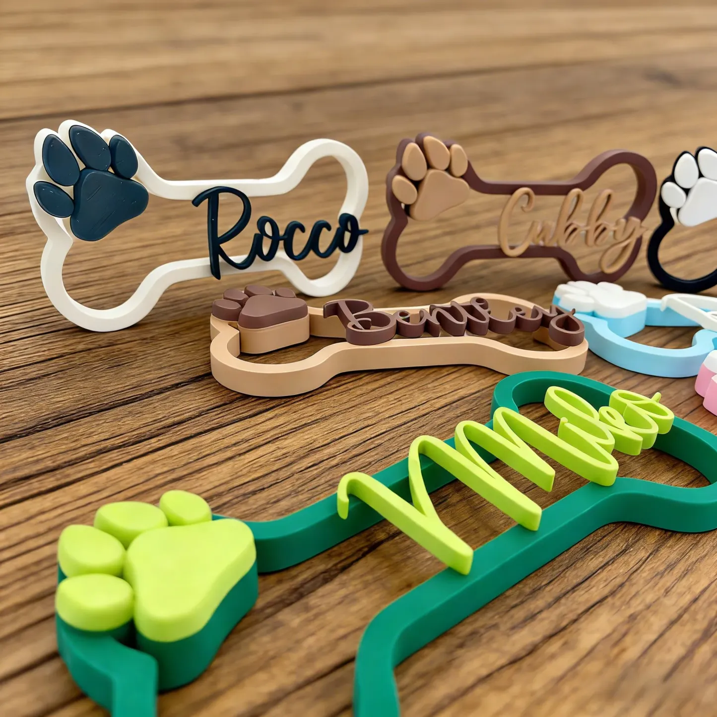 Plaque Personnalisée Imprimée En 3d Avec Le Nom De Votre Animal De Compagnie (chien Ou Chat) Pour Cage Et Niche. - votrecollierprenomfr