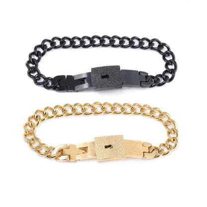 Bracelet Avec Serrure Et Clé, Cadeau De Saint-valentin Pour Les Couples - votrecollierprenomfr