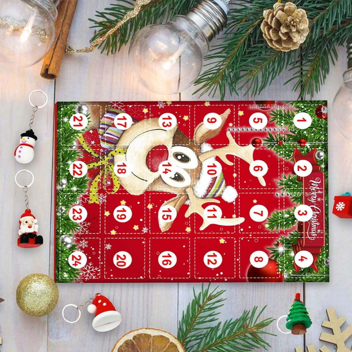 Boîte Aveugle D'ornement De Noël/porte-clés, Calendrier De Compte À Rebours De 24 Jours, Boîte À Cadeaux, Cadeau De Noël - votrecollierprenomfr