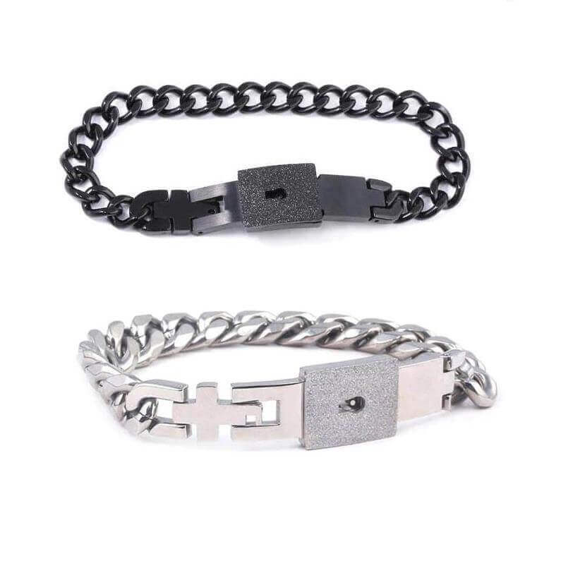 Bracelet Avec Serrure Et Clé, Cadeau De Saint-valentin Pour Les Couples - votrecollierprenomfr
