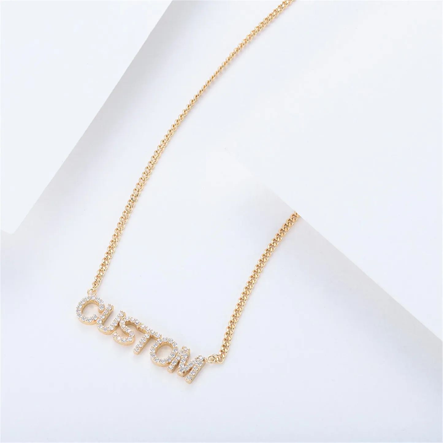 Collier Prénom Personnalisé Serti De Diamants Pour Femme - Collier Prénom Étincelant Sur Mesure - Cadeau Saint-valentin - votrecollierprenomfr