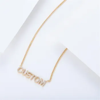 Collier Prénom Personnalisé Serti De Diamants Pour Femme - Collier Prénom Étincelant Sur Mesure - Cadeau Saint-valentin - votrecollierprenomfr
