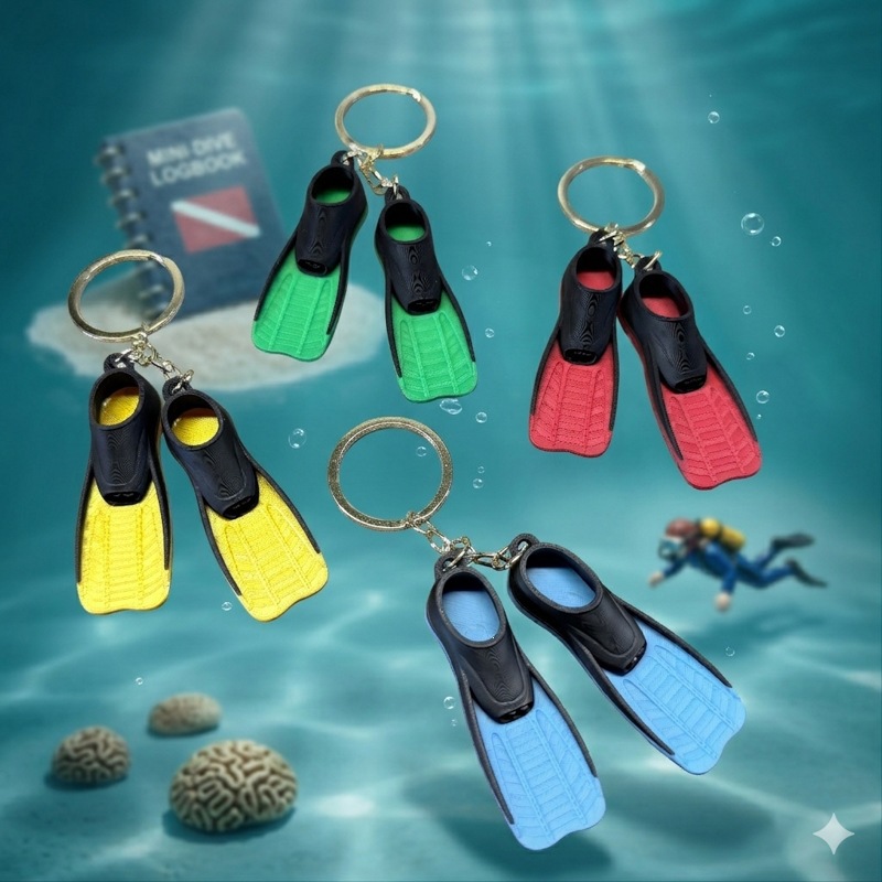 Mini Palmes De Plongée Sous-marine, Porte-clés Créatif, Mini Palmes De Natation, Pendentif Pour Sac De Plongée Sous-marine, Cadeau Pour Amoureux De L'océan - votrecollierprenomfr