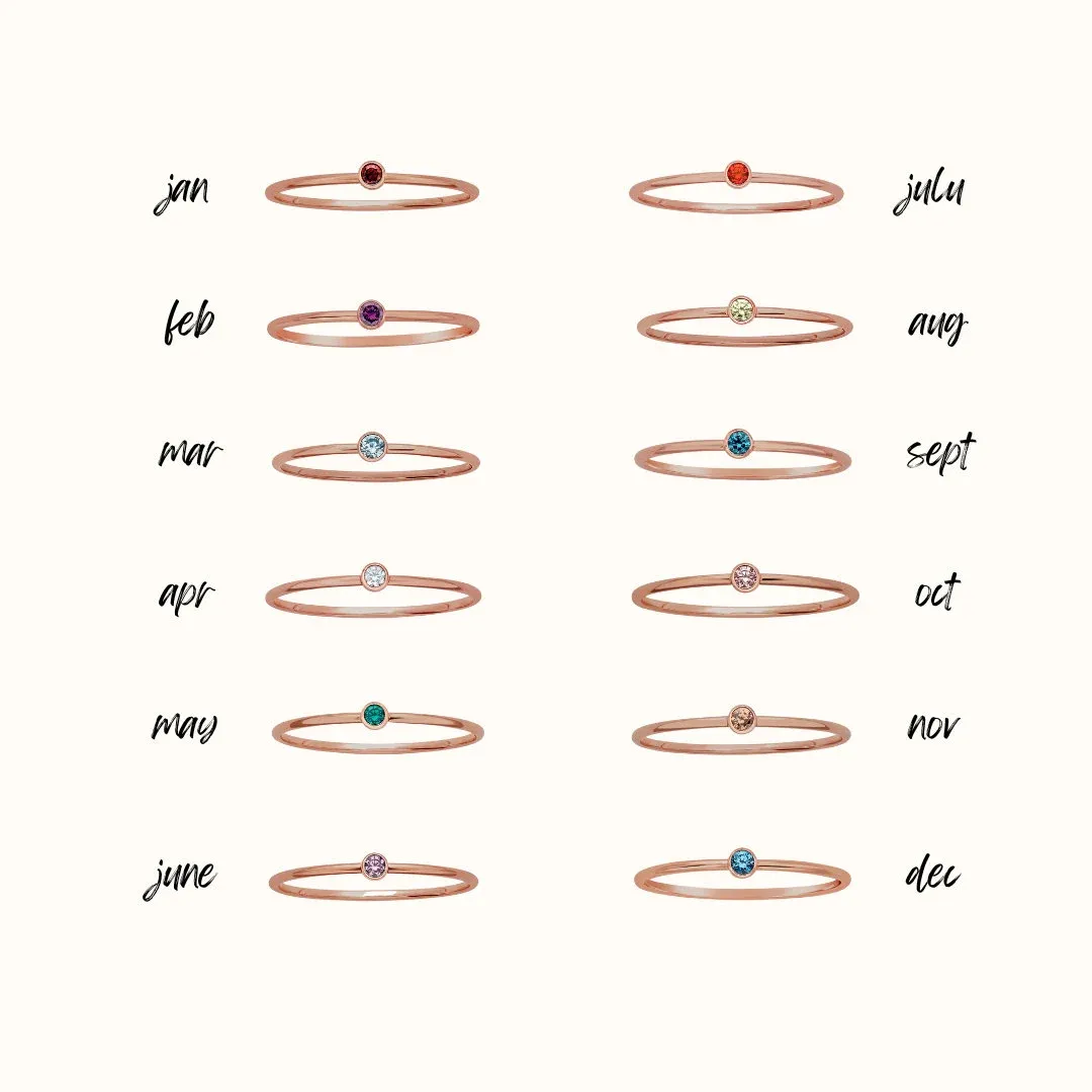 Bague Personnalisée Avec Prénom En Écriture Cursive Et Pierre De Naissance - Bague Élégante Gravée Avec Prénom Et Mois De Naissance - Cadeau Pour Elle - votrecollierprenomfr