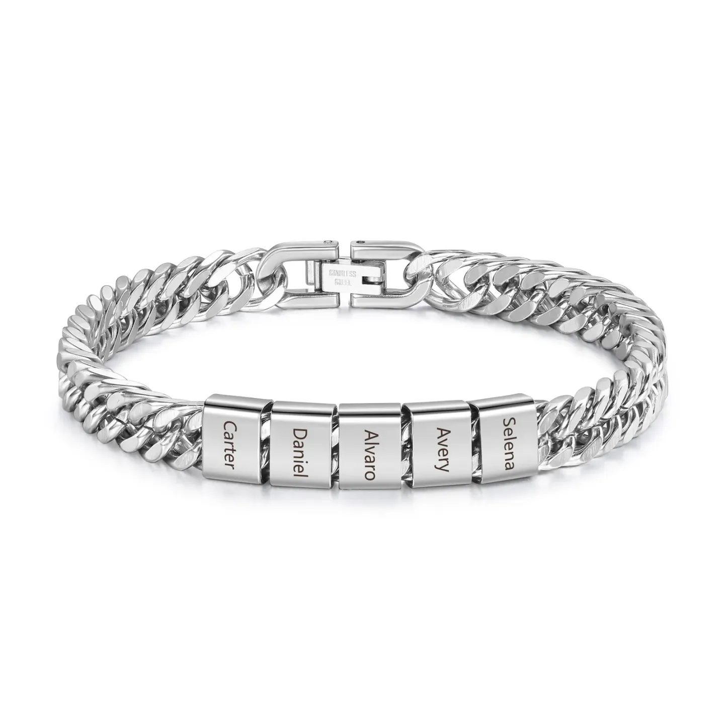 Bracelet Personnalisé Avec Nom Pour Homme, Bracelet Gravé Personnalisé Pour Lui, Bracelet Avec Barre De Nom En Acier Inoxydable, Cadeaux Pour Lui - votrecollierprenomfr