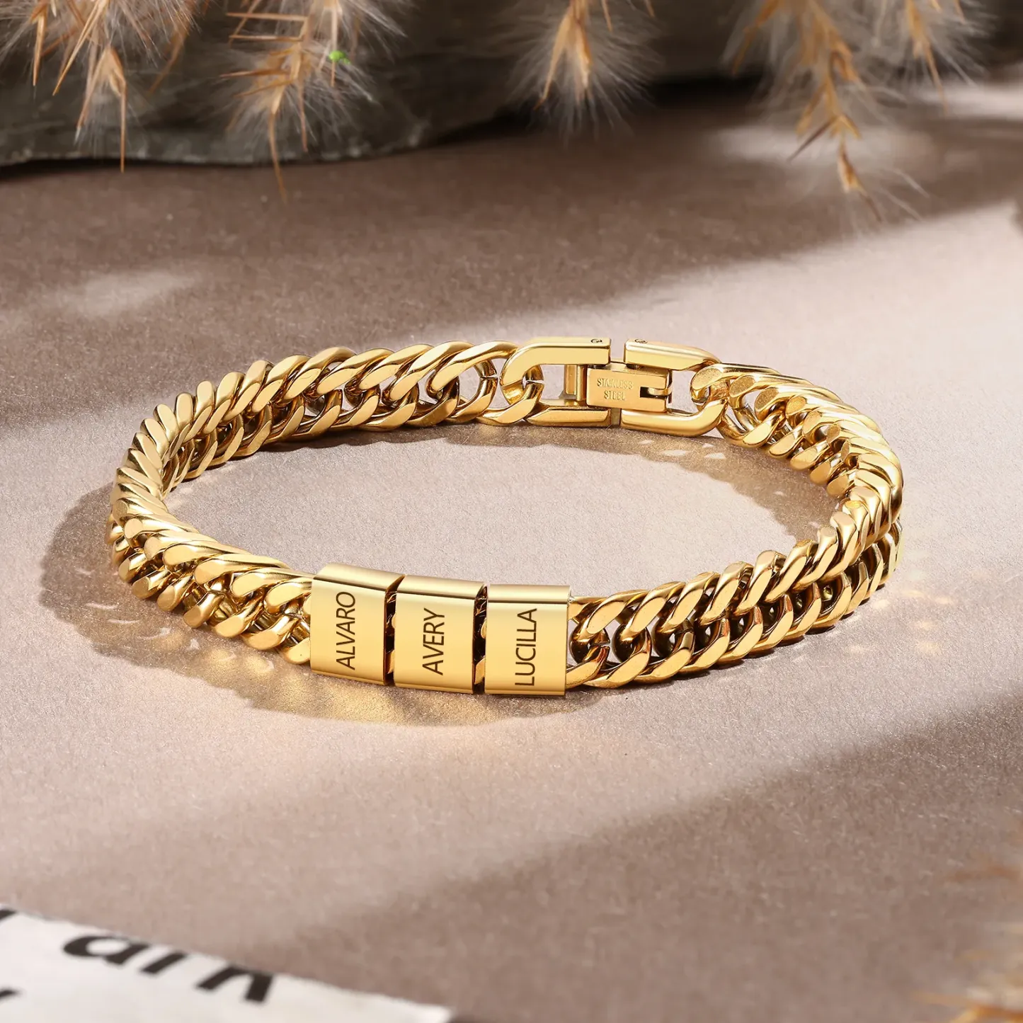 Bracelet Personnalisé Avec Nom Pour Homme, Bracelet Gravé Personnalisé Pour Lui, Bracelet Avec Barre De Nom En Acier Inoxydable, Cadeaux Pour Lui - votrecollierprenomfr