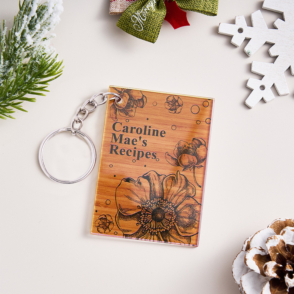 Personalized Mini Book Acrylic Keychain Custom Text Keyring Gift for Book Lovers