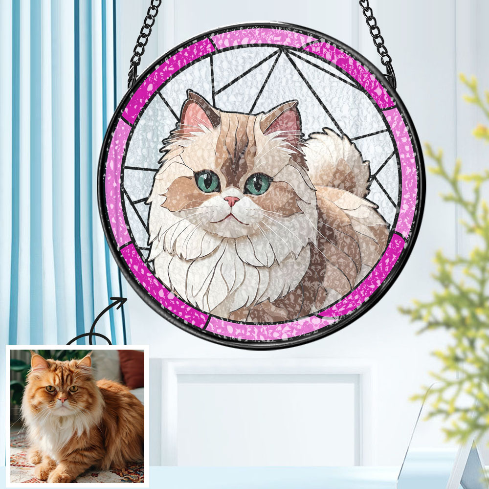 Custom Dog Portrait From Photo Custom Dog Sun Catcher Colored Stained Glass Dog Memorial Gift Unique Personalized Gift For Pet Lovers