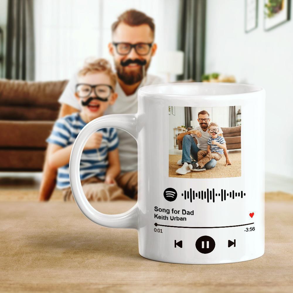 Custom Spotify Code Song Poster Photo Mug for Father