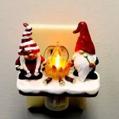 Christmas Night Light Plug-In Lamp Snowman, Santa, Gnome & Puppy Designs