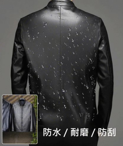 綿羊皮男士立領皮衣