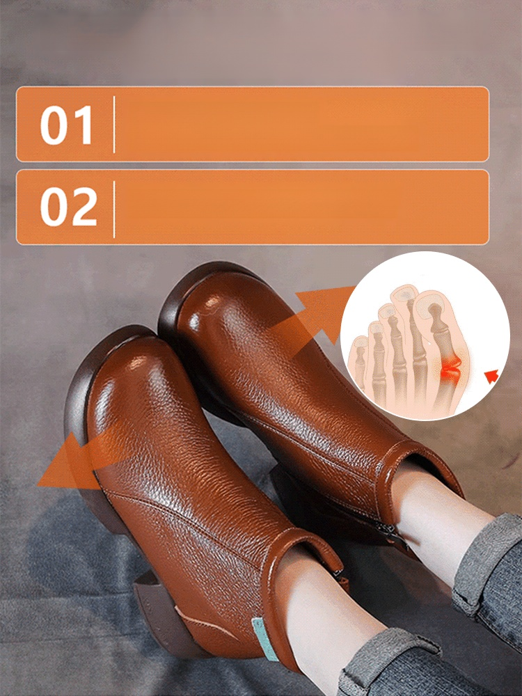 【超軟牛皮！ 】百搭真皮手工短靴，柔軟不擠腳，手工縫製耐穿抗造，上腳就像踩雲朵，不磨腳不悶腳