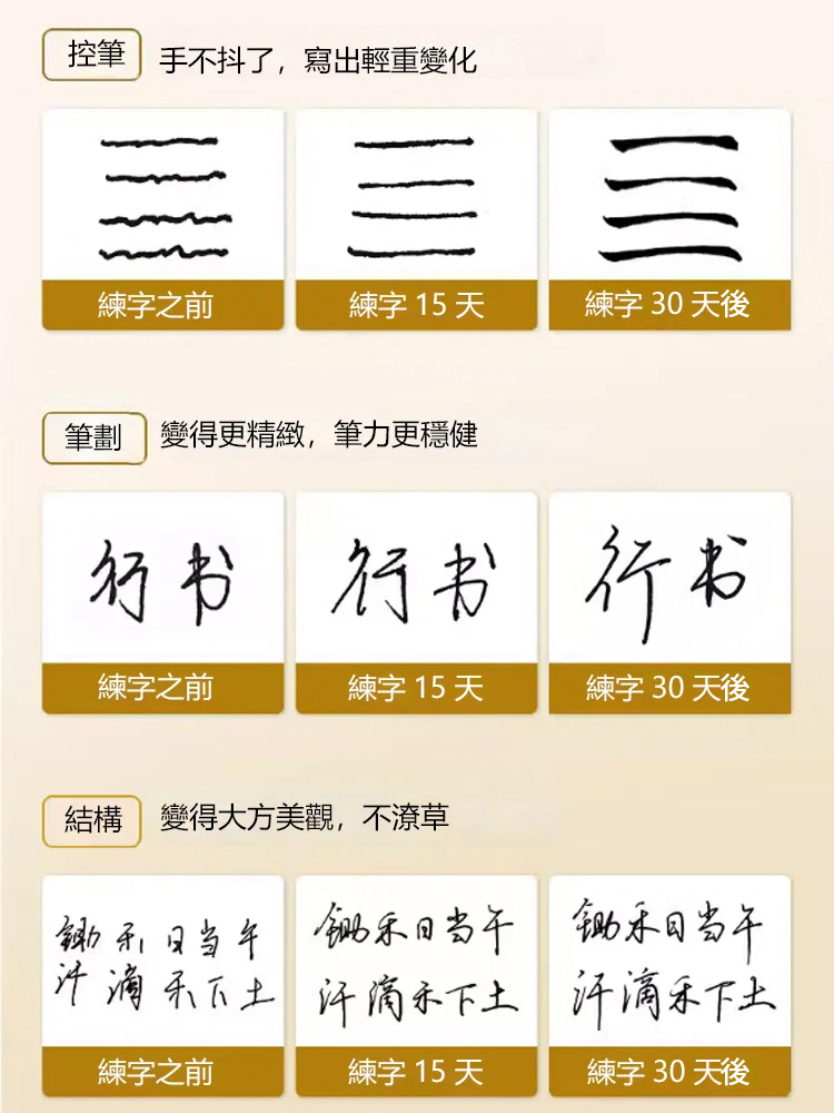 【15天練好字】硬筆凹槽魔法字帖