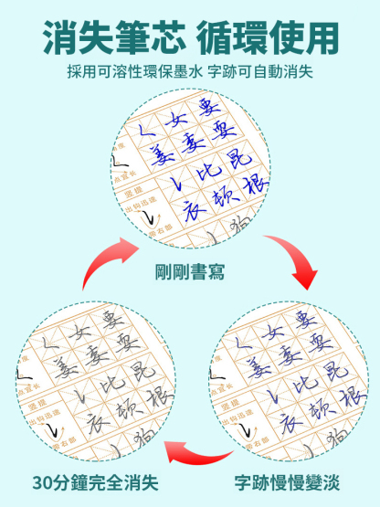 【15天練好字】硬筆凹槽魔法字帖