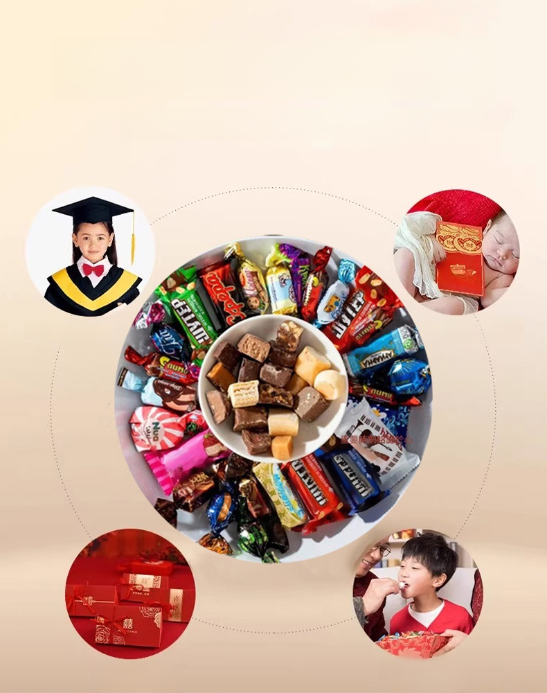 俄羅斯進口混合巧克力糖果，乳香濃鬱絲滑不齁甜，軟糯有嚼勁越吃越香，無添加超安心