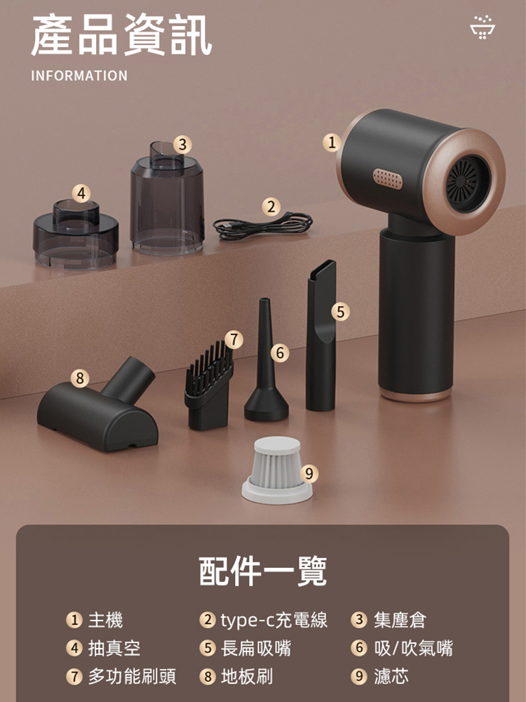 吹吸一體車載家用吸塵器