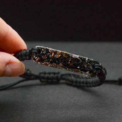 エリート シュンガイト オルゴナイト ブレスレット 調節可能 5g EMF 保護ブレスレット