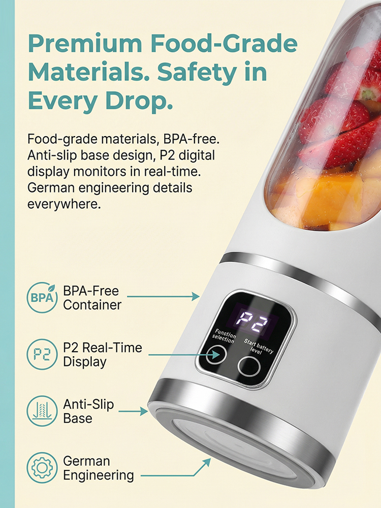【Health Hack】🍃BlendPro™ - Professional-Grade Blender in Your Pocket！Lightweight & USB Rechargeable！
