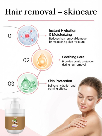 【Intimate Care Solution】🥥🍃🏅PureGlide™ - Safe for Your Most Sensitive Areas！100% Sting-Free Hair Removal！Gentle Coconut Formula for Silky Skin！