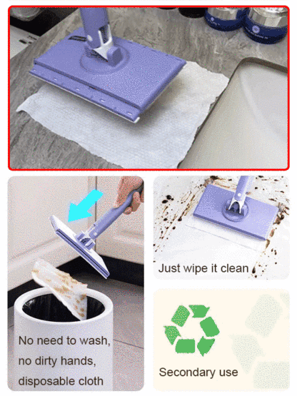 AutoMop™ Mini Mop - Hands-Free Automatic Cloth Changing for Effortless Cleaning