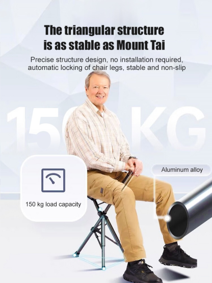 Folding Crutch Chair - High-Strength Aluminum, Lightweight & Multi-Use