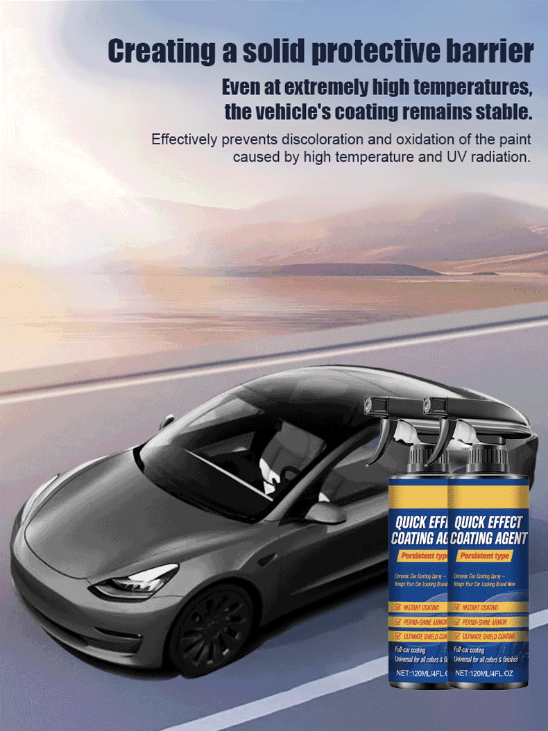 🌐Ultimate 5-in-1 Car Nano Coating Spray | Hydrophobic Ceramic Shield, Scratch Repair & High-Gloss Shine | Waterless Wash & UV Protection
