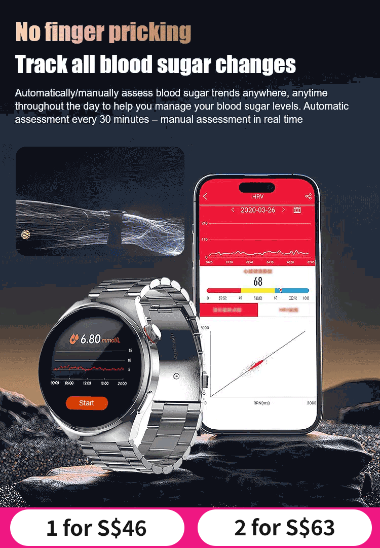 Steel strap Watch4 Pro blood sugar watch