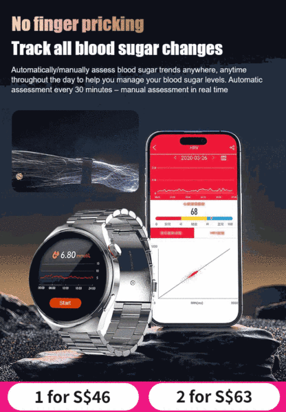 Steel strap Watch4 Pro blood sugar watch