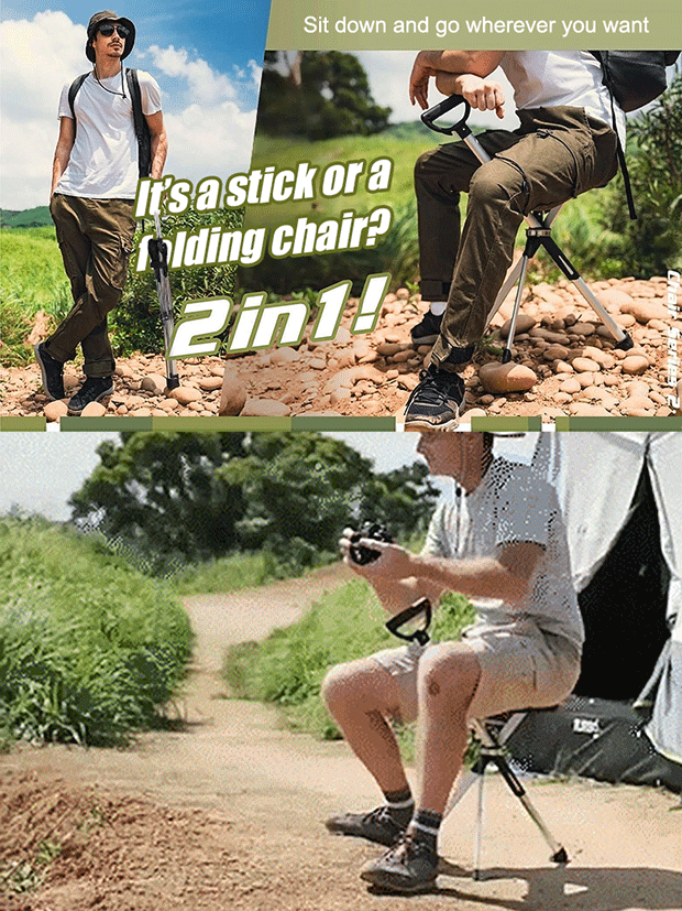 Folding Crutch Chair - High-Strength Aluminum, Lightweight & Multi-Use