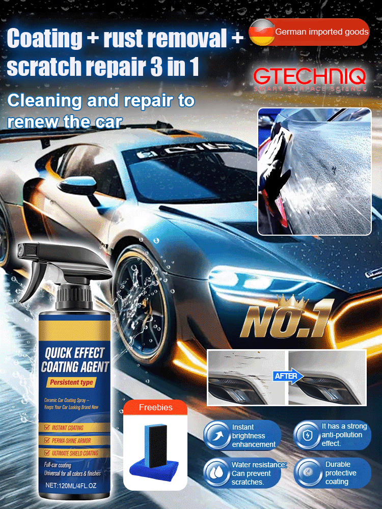🌐Ultimate 5-in-1 Car Nano Coating Spray | Hydrophobic Ceramic Shield, Scratch Repair & High-Gloss Shine | Waterless Wash & UV Protection