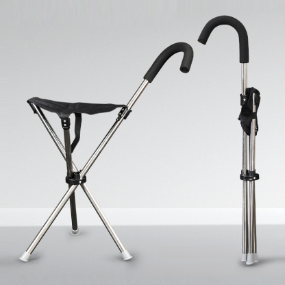 Folding Crutch Chair - High-Strength Aluminum, Lightweight & Multi-Use