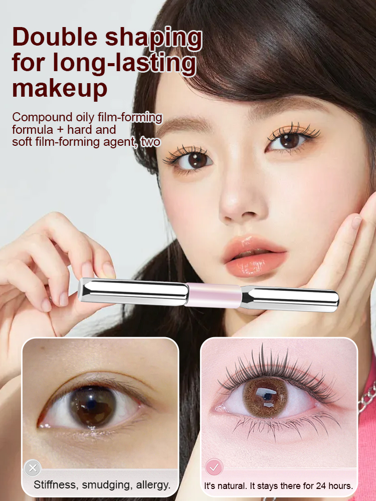 VIPABC new barbell double-headed mascara waterproof, long, curled, non-smudged, thick and natural