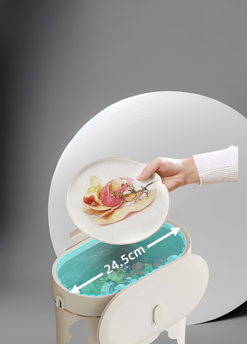 Modern kitchen trash can with gap design