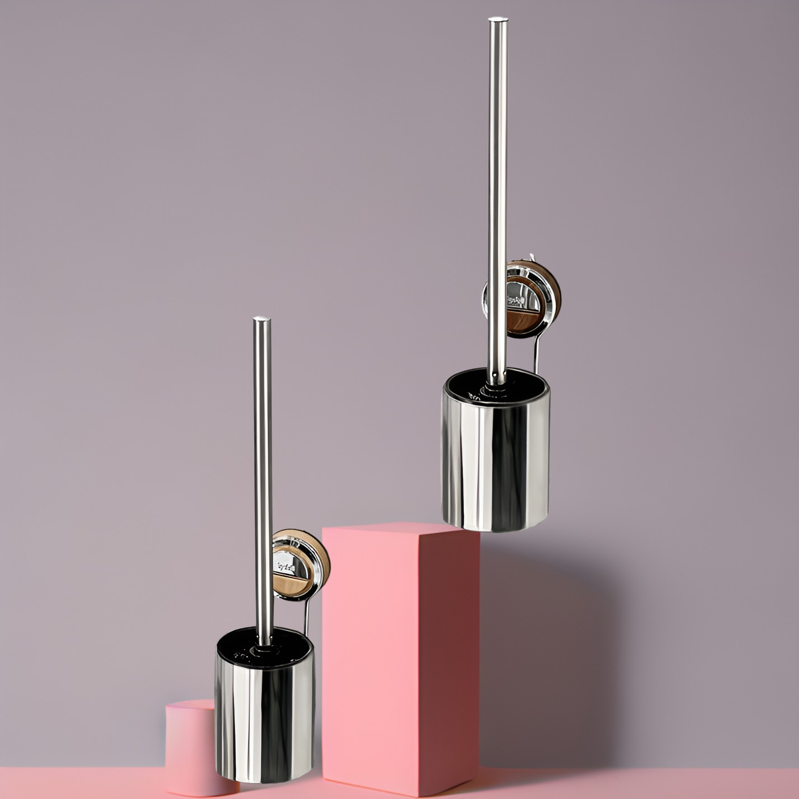 Suction cup stainless steel toilet brush household no dead angle bathroom toilet dedicated wall-moun