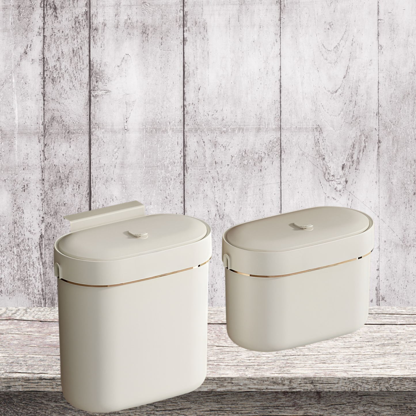 Trash can wall mounted with lid and gap kitchen trash can home high-end storage bin