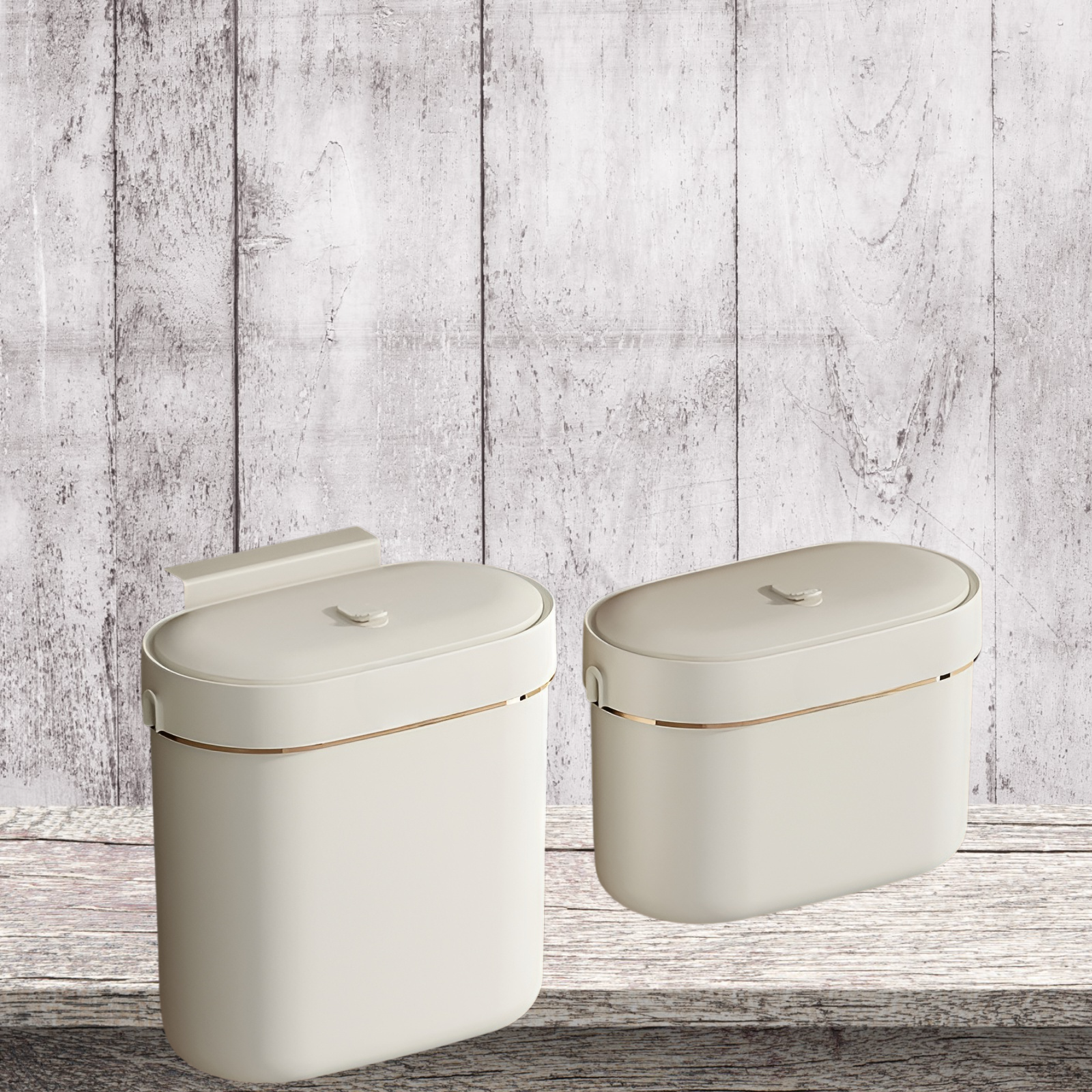 Trash can wall mounted with lid and gap kitchen trash can home high-end storage bin