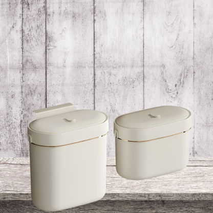 Trash can wall mounted with lid and gap kitchen trash can home high-end storage bin