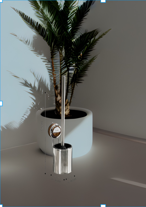 Close-up of no dead angle toilet brush bristles