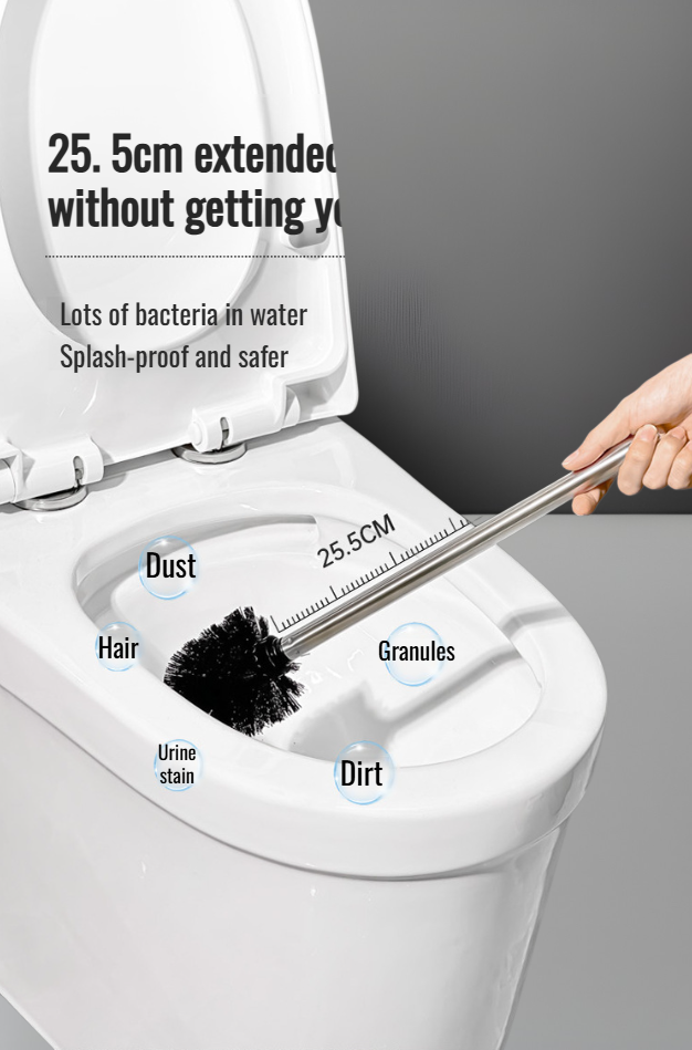 Household wall-mounted toilet brush with holder