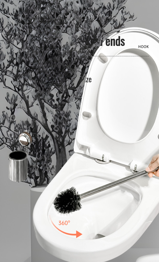 Rust-resistant stainless steel toilet brush handle