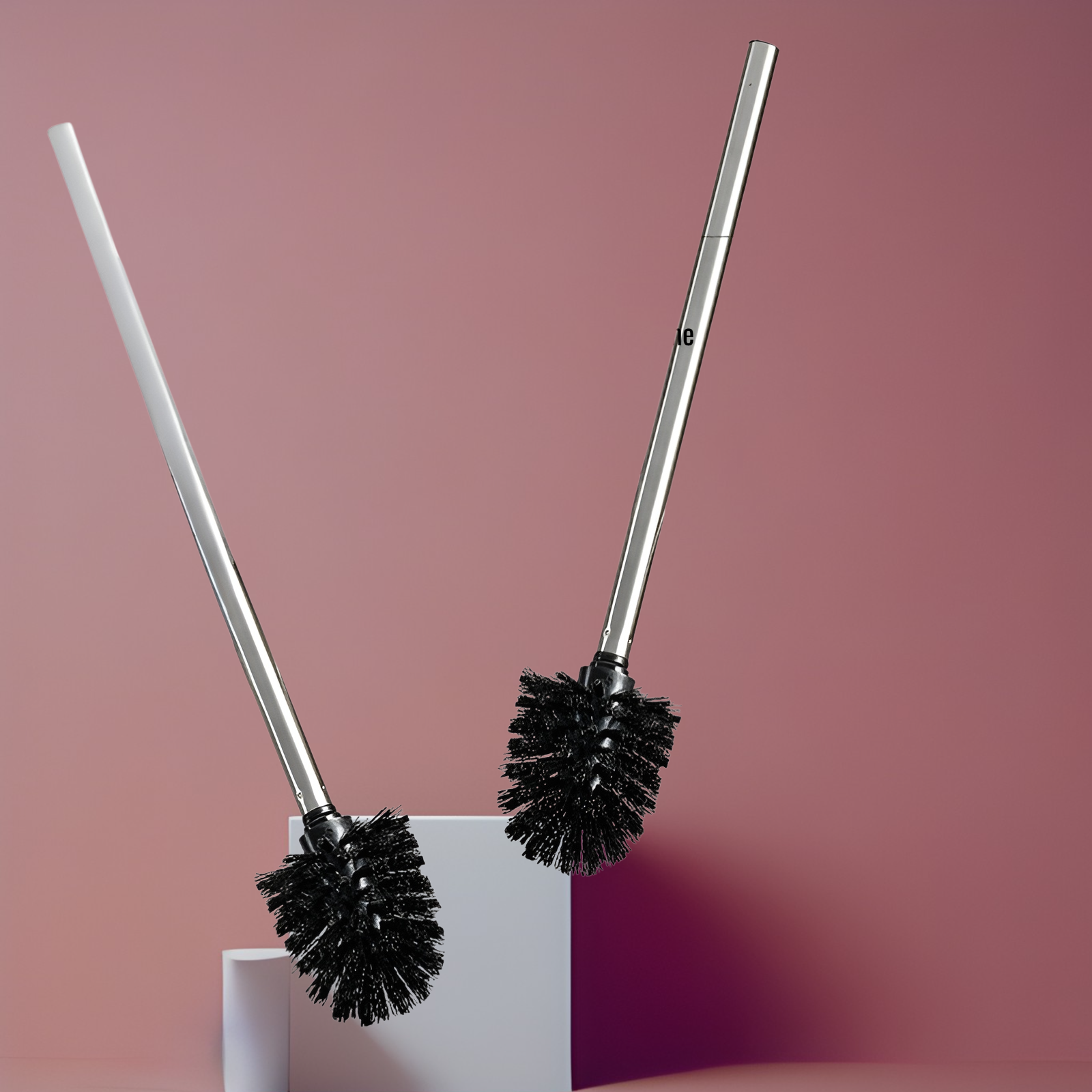 Suction cup stainless steel toilet brush household no dead angle bathroom toilet dedicated wall-moun