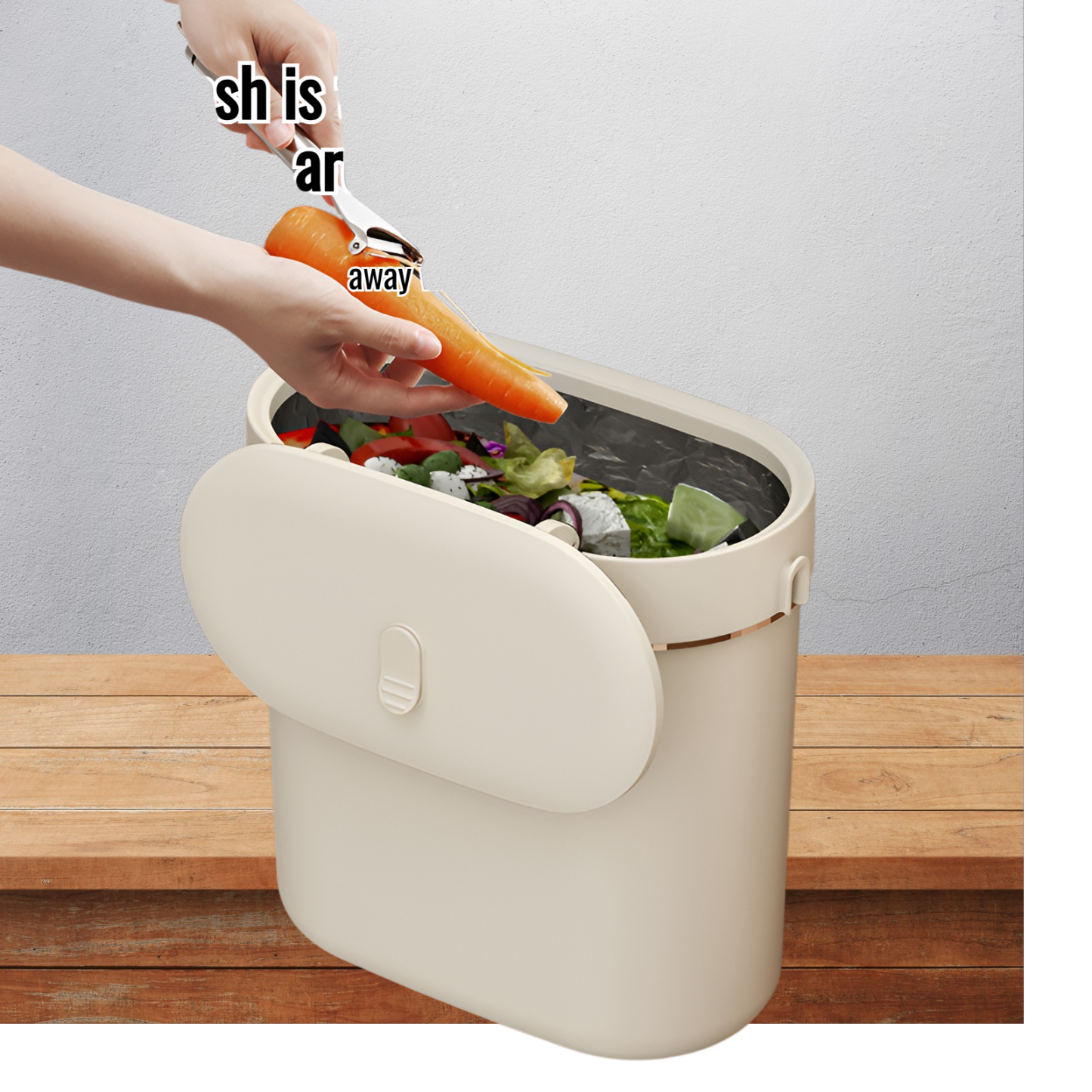 Trash can wall mounted with lid and gap kitchen trash can home high-end storage bin