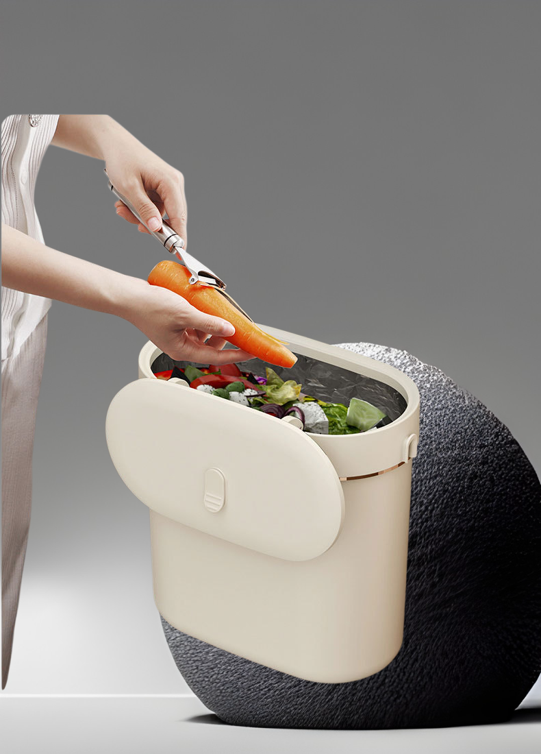Wall mounted trash can with lid for kitchen