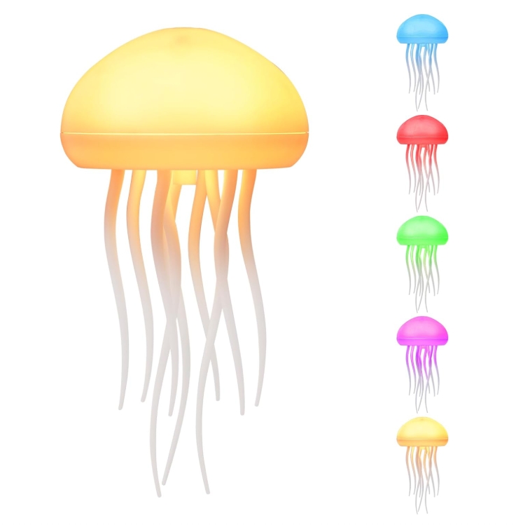 🏆 50K+ SOLD! – Almost Gone-⚡2025 New Jellyfish Lamp, Voice Control Jellyfish Lamp with Dancing Legs, RGB Gradient Jellyfish Bedside Lamp, Rechargeable Jellyfish Table Lamp with Touch Sensor, Christmas Gifts (Hanging + Base)