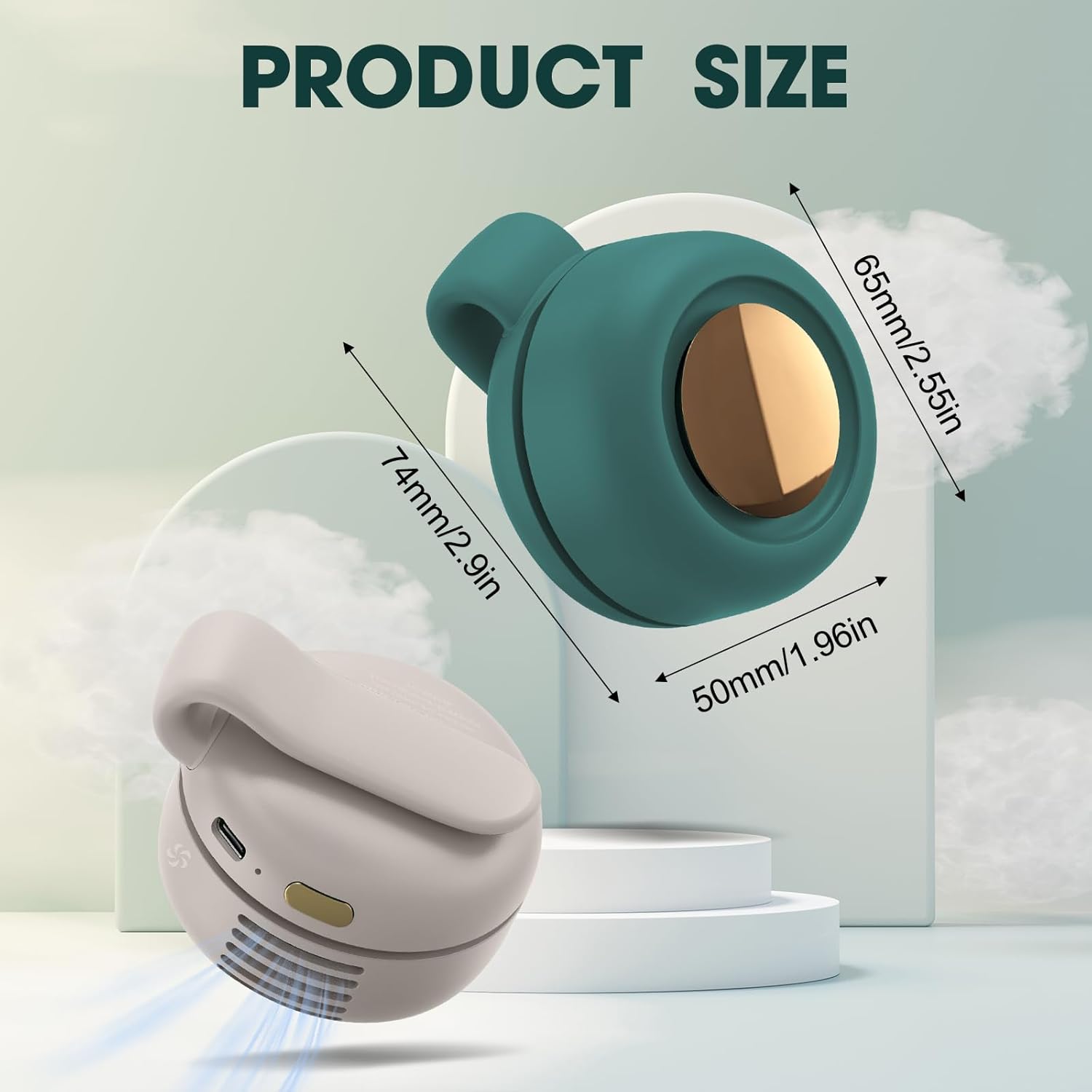 🏆 50K+ SOLD! – Almost Gone-⚡2025 New Small Clip Fan, Portable Silent Mini Bladeless Fan Clip On, 3-Speed Mini Waist Clip Whirlwind Fans for Outdoor & Travel & Office