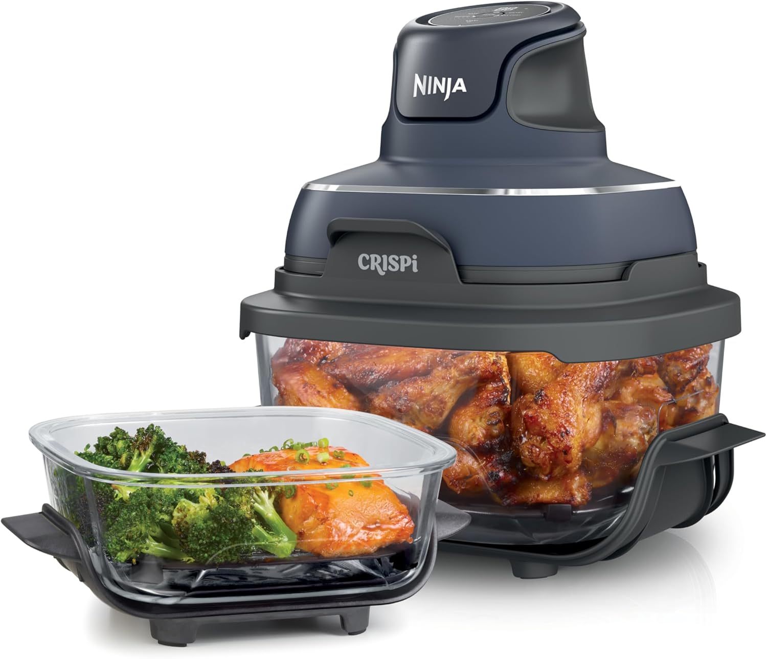 🏆 50K+ SOLD! – Almost Gone-⚡2025 New Ninja Crispi 4-in-1 Portable Glass Air Fryer Cooking System, 1500W, 4QT & 6-Cup TempWare Glass Containers with Storage Lids, Microwave, Freezer & Dishwasher Safe