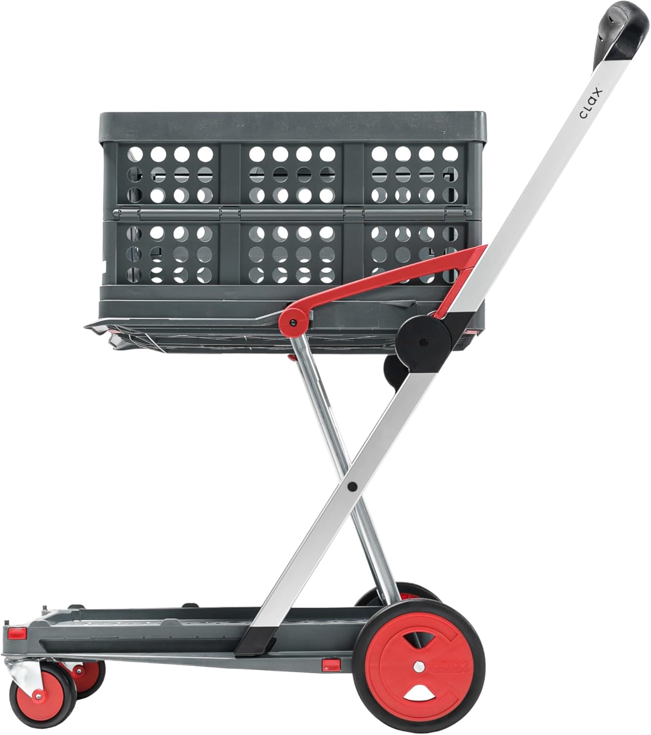 CLAX® The Original | Made in Germany | Multi use Functional Collapsible Carts | Mobile Folding Trolley | Shopping Cart with Storage Crate