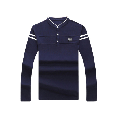 [Genuine product] Thin Stand-collar long sleeve T-shirt for Men