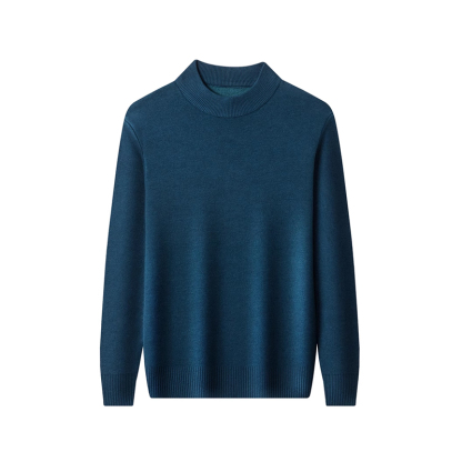 Men‘s Basic Half-High Neck Knitted Shirt