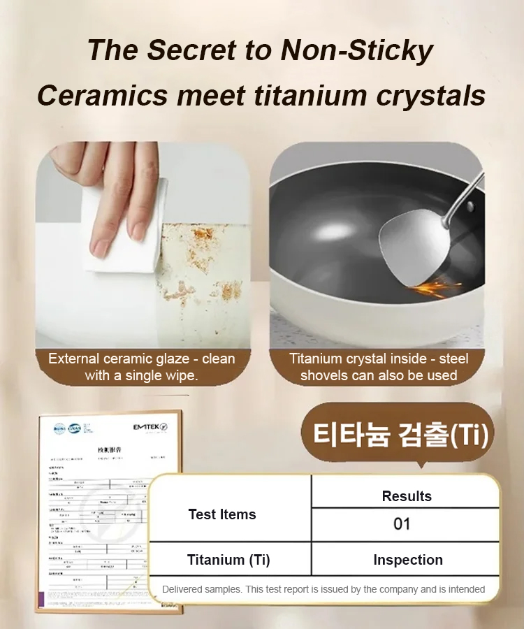 Ceramic Glazed Non-Stick Cookware 🥘Fry/deep-fry/stew/stir-fry all in one pan, 🍳easily make the taste of childhood